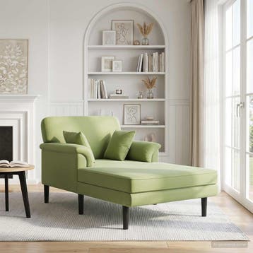 vidaXL Chaise longue Lichtgroen fluweel, Verzenden