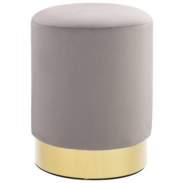 vidaXL Kruk fluweel 28 x 36 cm lichtgrijs en goudkleurig, Verzenden