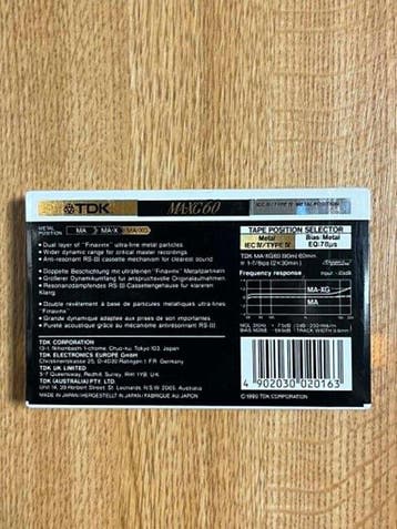 TDK - MA-XG 60 Type IV Lege audiocassette, Nieuw