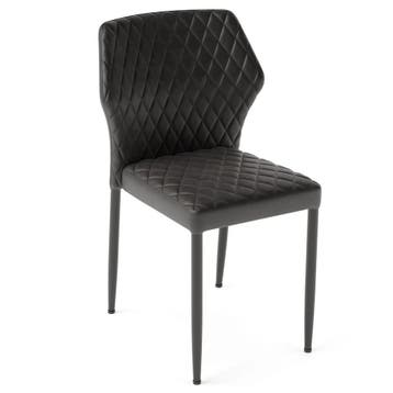 Stoel | Kunstleer/Metaal | Zwart | In-/Outdoor | Stapelbaar, Verzenden, Nieuw in verpakking