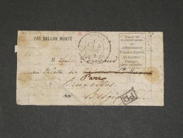 Frankrijk 1870 - In elkaar gezette ballon buiten Parijs, Timbres & Monnaies, Timbres | Europe | France