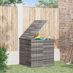 vidaXL Tuinbox 100x97,5x104 cm polyetheen rattan grijs, Tuin en Terras, Bergingen en Tuinkasten, Verzenden, Nieuw
