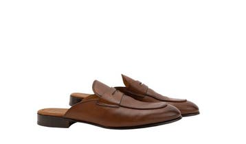 ISAIA NAPOLI - 9 UK - 43 IT - Sabot Penny Caramel Calf, Nieuw