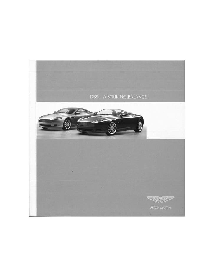 2004 ASTON MARTIN DB9 BROCHURE ENGELS, Boeken, Auto's | Folders en Tijdschriften