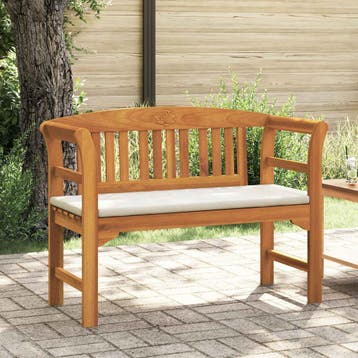 vidaXL Rozenbank Crème Wit 114 x 46 x 82,5 cm Massief Acacia, Verzenden, Nieuw
