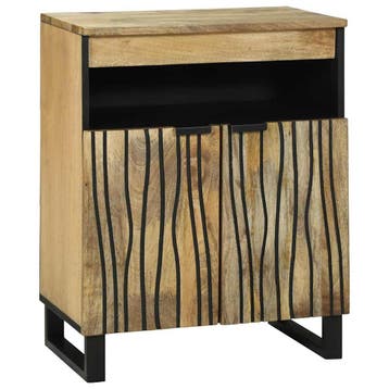 vidaXL Dressoir Bruin 60 x 33 x 75 cm massief mangohout, Huis en Inrichting, Verzenden, Nieuw