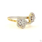 Statement ring - 14 karaat Geel goud - 0.48ct. tw. Diamant