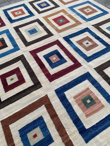 Designer Kelim - inutilisé - Tapis - 298 cm - 248 cm, Nieuw