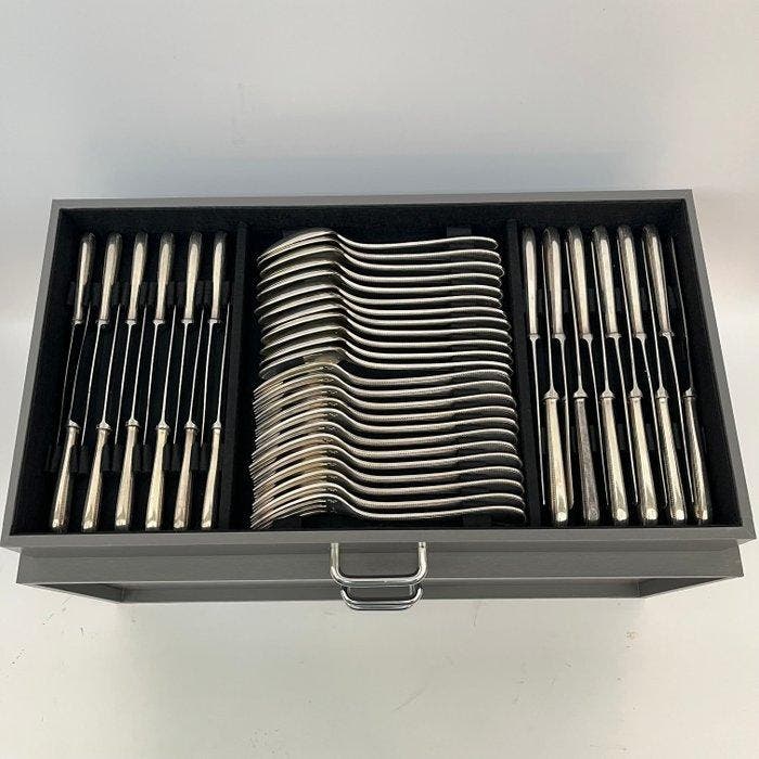 Christofle - Bestekset (139) - Model Perles - Verzilverd, Antiquités & Art, Antiquités | Meubles | Tables