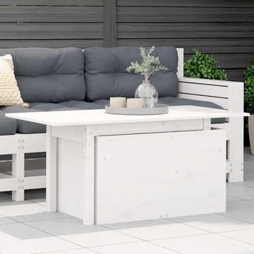 vidaXL Tuintafel 100x50x75 cm massief grenenhout wit, Verzenden