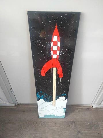 Kuifje, Raket naar de maan - 1 enamel plate - Emaillerie