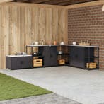 vidaXL Keukenopslag met plank met opslag Zwart 60 x 50 x 92, Verzenden, Nieuw