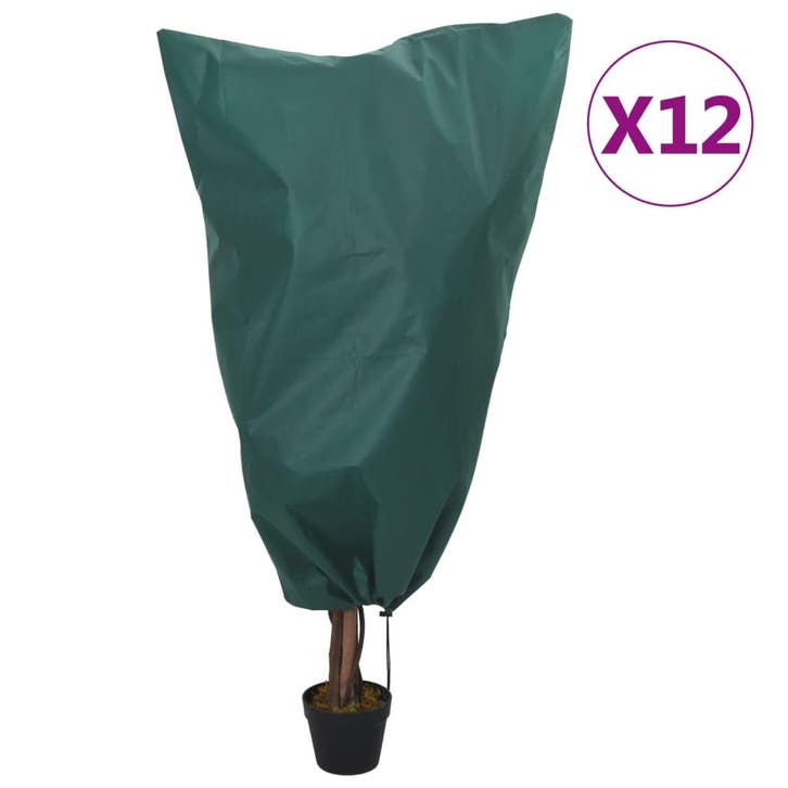 vidaXL Plantenhoezen met trekkoord 12 st 70 g/m² 0,8x1,2 m, Jardin & Terrasse, Outils à main, Envoi