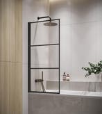 Badwand Berkan 60 x 140 cm Zwart Badscherm Draaibaar 5 mm, Verzenden, Nieuw