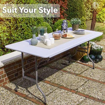 MaxxGarden Vouwtafel - Tuintafel - 180x70x74 cm - Wit Ret..., Ophalen of Verzenden