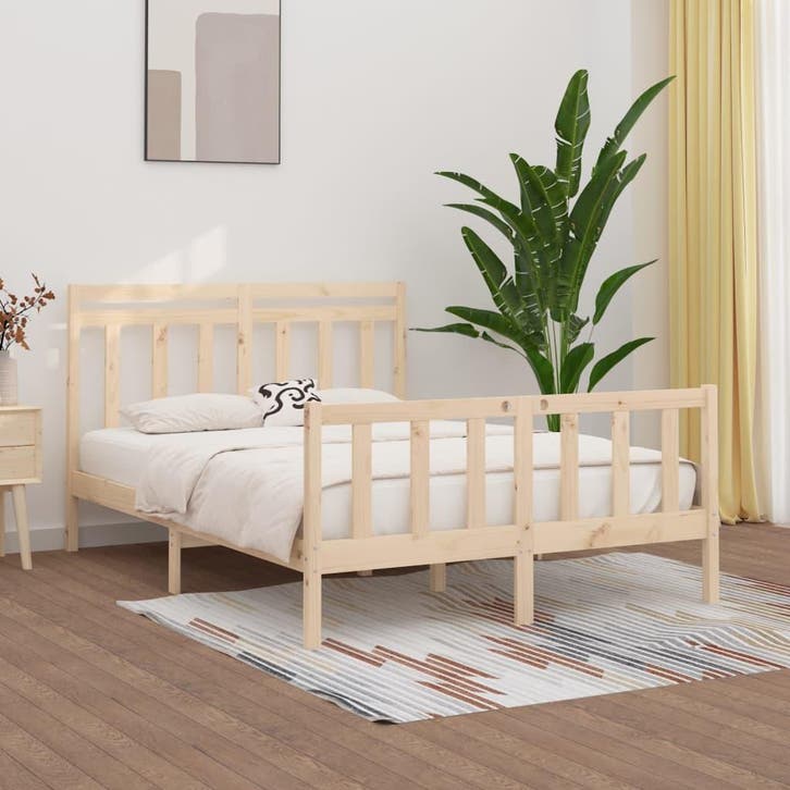 vidaXL Bedframe massief grenenhout 160x200 cm, Maison & Meubles, Chambre à coucher | Lits, Envoi