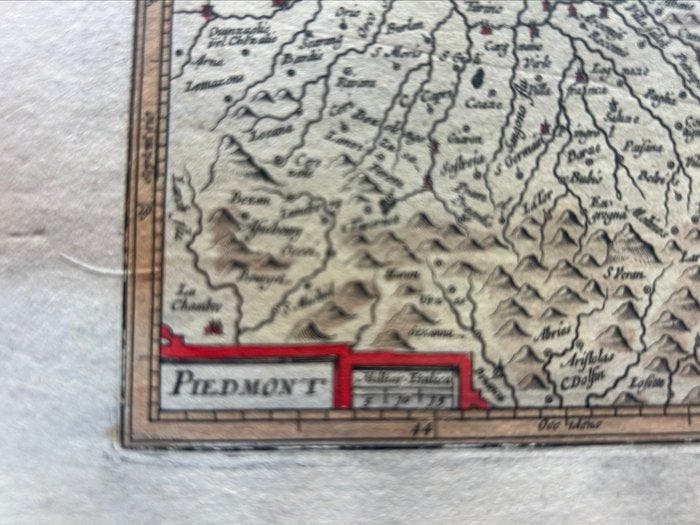Italië - Piemonte; Petrus Bertius / Jodocus Hondius -, Boeken, Atlassen en Landkaarten