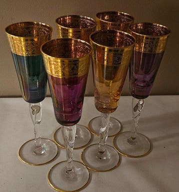 ISMIE LUX - Drinkservies (6) - reuzen en een hoge,, Antiek en Kunst