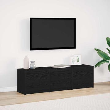 vidaXL TV-kast met LED Zwarte Eik 140 x 34 x 40 cm, Verzenden, Nieuw