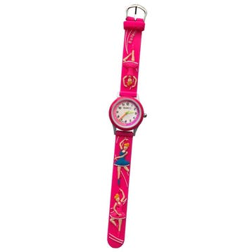 Fako - Kinderhorloge - 3D - Ballerina - Fuchsia, Handtassen en Accessoires, Horloges | Kinderen, Verzenden, Nieuw