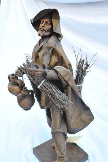 Sculpture, . - 45 cm - papier mâché et terracotta Leccese