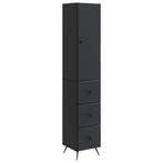 vidaXL Kast Set 2 pcs Zwart 34,5 x 34,5 x 90 cm Bewerkt hout, Huis en Inrichting, Kasten | Overige, Verzenden, Nieuw