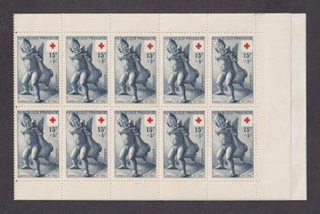 France 1955 - Carnet Croix Rouge, N° 2004, bloc de timbres