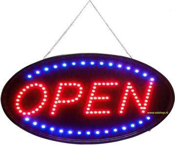 OPEN LED bord rond lamp verlichting lichtbak reclame #rond, Huis en Inrichting, Verzenden, Nieuw