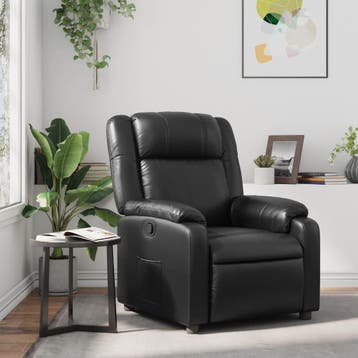Fauteuil zwart: 41% korting! Retour deal, sla je slag., Overige materialen, Verzenden, 75 tot 100 cm, Zo goed als nieuw