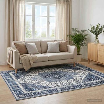 vidaXL Tapijt ORIZ Donkerblauw 300 x 400 cm 100% Polyester, Verzenden, Nieuw