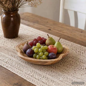 vidaXL Fruitschaal JEPARA Teakbruin Ø 30 cm Massief Teakhout, Verzenden, Nieuw
