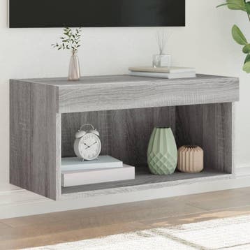 vidaXL Tv-meubel met LED-verlichting 60x30x30 cm grijs, Verzenden, Nieuw