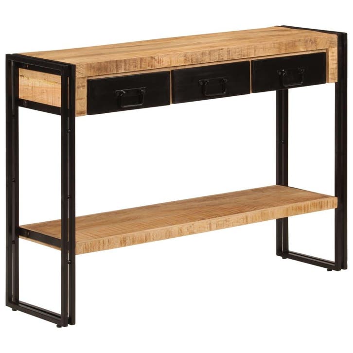vidaXL Wandtafel 110x30x76 cm massief mangohout, Huis en Inrichting, Tafels | Bijzettafels, Nieuw, Verzenden