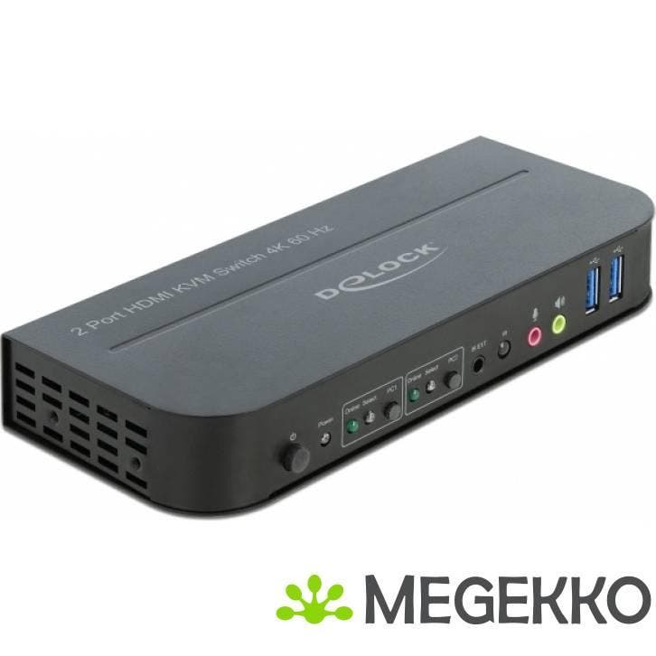 Delock 11481 HDMI KVM-switch 4K 60 Hz met USB 3.0 en audio, Informatique & Logiciels, Ordinateurs & Logiciels Autre, Envoi