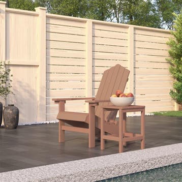 vidaXL Tuinstoel Adirondack met tafel HDPE bruin, Verzenden, Nieuw
