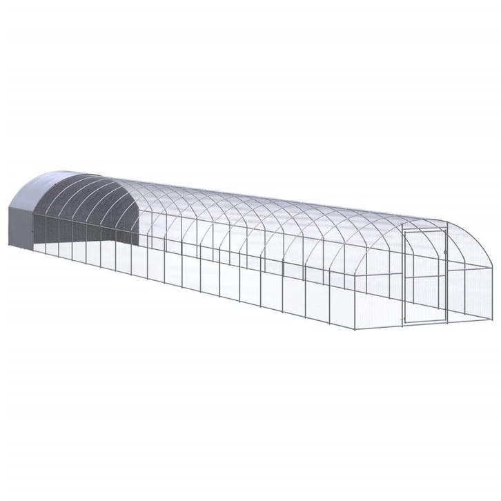 vidaXL Kippenren 3x20x2 m gegalvaniseerd staal, Dieren en Toebehoren, Knaagdieren en Konijnen | Hokken en Kooien, Nieuw, Verzenden