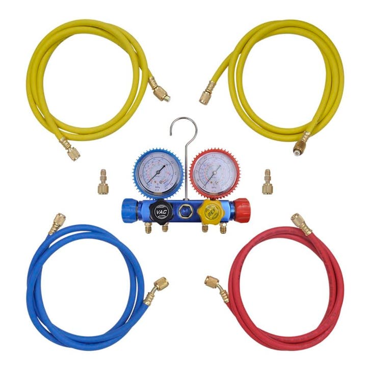 vidaXL Manometer 4-richtingen set in opbergkoffer, Bricolage & Construction, Outillage | Outillage à main, Envoi