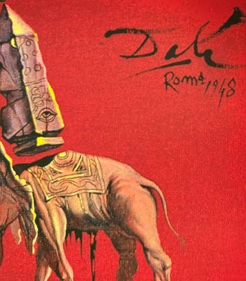 Salvador Dalí (after) - “Les Elephants, 1948”. Gesigneerd en