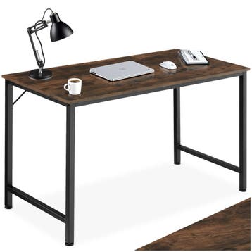 Bureau Jenkins - Industrieel hout donker, rustiek, 140 cm, Huis en Inrichting, Verzenden, Nieuw