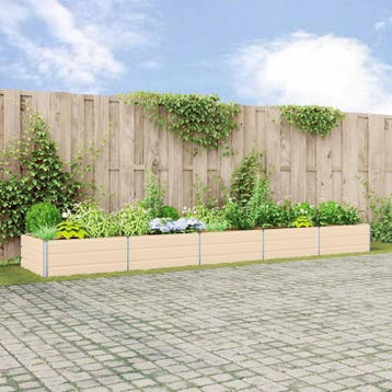 vidaXL Plantenbak Ivoor 480 x 100 x 45 cm Gegalvaniseerd, Verzenden