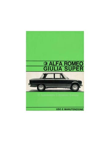 1967 ALFA ROMEO GIULIA 1600 SUPER INSTRUCTIEBOEKJE ITALIAANS, Ophalen of Verzenden