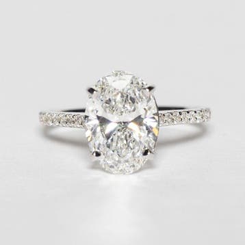 Zonder minimumprijs - Statement ring - 14 karaat Witgoud -