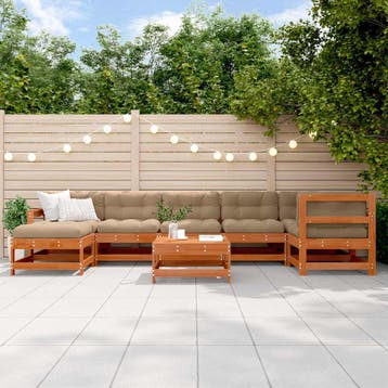 vidaXL Tuin loungeset 8 st Wasbruin Massief grenenhout, Verzenden, Loungeset
