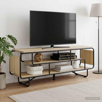 vidaXL TV Stand 140 x 36 x 45 cm Sonoma Eiken Bewerkt hout, Verzenden, Nieuw