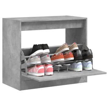 vidaXL Schoenenkast 80x42x69 cm bewerkt hout betongrijs, Huis en Inrichting, Kasten | Schoenenkasten, Verzenden, Nieuw