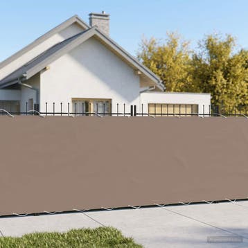 vidaXL Balkonscherm 1,5 x 15 m Stof met PU-coating Taupe, Verzenden