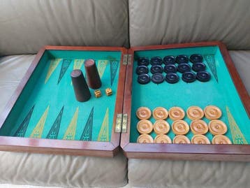 Jeu de société - Ancien coffret Backgammon de qualité avec