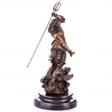 sculptuur, Sculpture en bronze – Neptune / Poséidon au