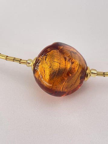 24 karaat - Murano-glas, Geel goud - Halsketting -