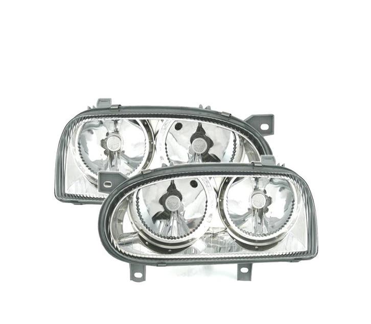 PHARES POUR VOLKSWAGEN VW GOLF MK3 91-97 FOND CHROMÉ, Autos : Pièces & Accessoires, Éclairage, Envoi
